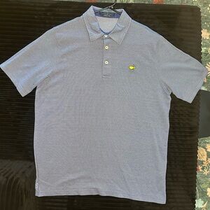 Vintage Masters Blue Patterned Polo Shirt